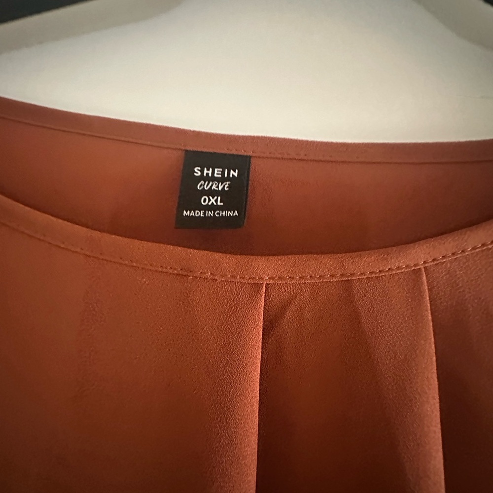 SHEIN Curve Women's Rust sheer dress